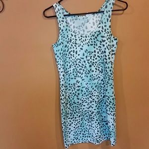 Leopard black and turquoise dress...